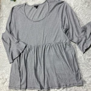 Torrid 3/4 Sleeve Striped Blouse